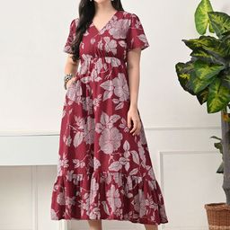 KALINI Floral Print A-Line Maxi Dress-picture-0