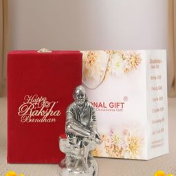INTERNATIONAL GIFT Silver-Toned Sai Baba Religious Idol Showpiece-image-58