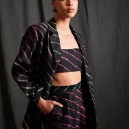 Swaroop by Swati Bhatia Striped Tailored-Fit Open Front Blazer image 5