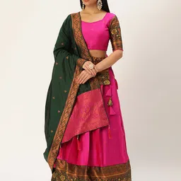Payu Semi-Stitched Lehenga & Unstitched Blouse With Dupatta image 2