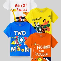 KUCHIPOO Boys 4 Printed Applique T-shirt-image-23