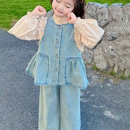 LULU & SKY Girls High Neck Shirt With Trouser & Jacket-image-55