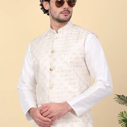 KRAFT INDIA Sequence Work Woven Nehru Jacket image 3