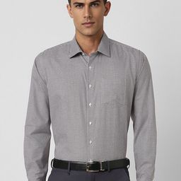 Van Heusen Men Spread Collar Micro Checked Cotton Slim Fit Formal Shirt-image-53