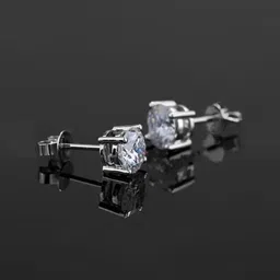 Krelin Sterling Silver Silver-Plated Cubic Zirconia Studded Circular Shaped Studs-17