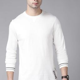 Roadster Men White Solid Pure Cotton Round Neck T-shirt-image-74