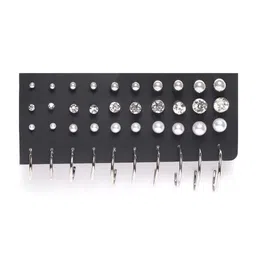 Jewels Galaxy Set of 20 Silver-Plated Stone-Studded Earrings-41