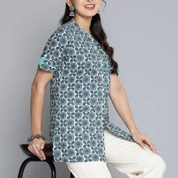 HERE&NOW Ethnic Motifs Printed Pure Cotton Kurti-picture-46