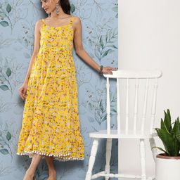 Divena Floral A-Line Midi Dress-image-66
