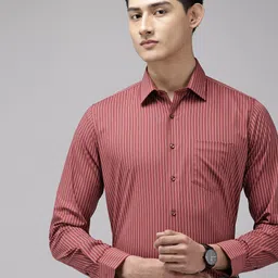 Van Heusen Pure Cotton Slim Fit Striped Formal Shirt-image-23