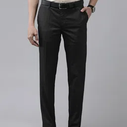 Arrow Men Black Tailored Fit Formal Trousers-image-101