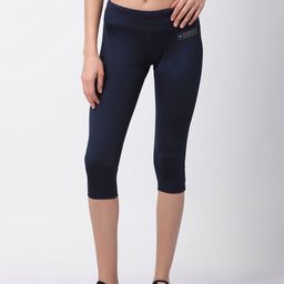 GOLDSTROMS Women Navy Blue Solid Slim Fit Dri-Fit Tights-image-86