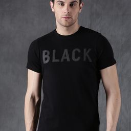 WROGN Men Black Solid Round Neck T-shirt-image-23