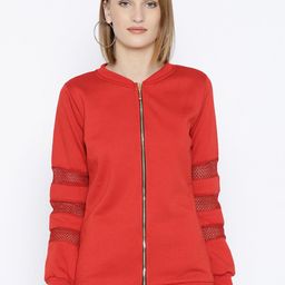 Belle Fille Women Red Solid Sweatshirt-image-88