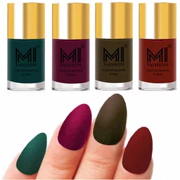 MI FASHION Set Of Velvet Matte Long Lasting Nail Polish - 9.9ml Each-image-85