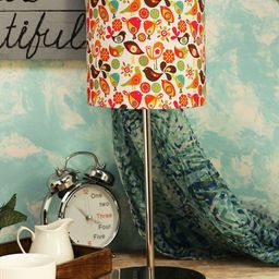 green girgit Multicoloured Colorful Bird Printed Lamp with Shade image 2