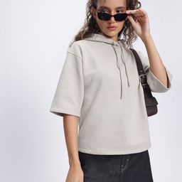 DressBerry Comfy Edge Hooded Drop-Shoulder Sweatshirt-image-4