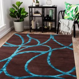 Story@home Brown & Blue Handmade Woollen Carpet-27