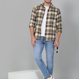 Cantabil Men Original Tartan Checks Opaque Casual Shirt-image-84