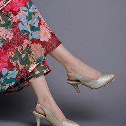 DressBerry Textured Party Kitten Sandals-13