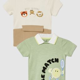 Juniors by Lifestyle Boys Pack of 2 Graphic Printed T-shirts-image-32
