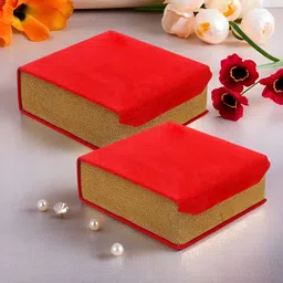 Aura Red & Gold Toned 2 Pieces Magnetic Buckles Jewellery Organisers-12
