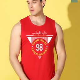 WOOSTRO Pack Of 2 Printed Combed Cotton Gym Vests VWS26(98 RED)(MORE LGTGREEN)-image-42