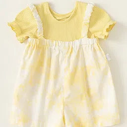 LULU & SKY Girls Tie & Dye Pure Cotton T-shirt & Dungarees-19