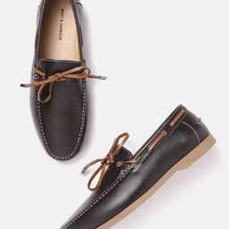 Mast & Harbour Men Coffee Brown Solid Boat Shoes-picture-3
