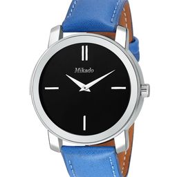Mikado Men Black & Silver-Toned Analogue Watch 20615-50