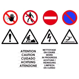 RS PRO Self-Adhesive General Hazard Hazard Warning Label (French/English/Spanish/German) Model No 2267882-image-37