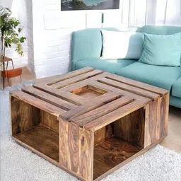 Ikiriya Brown Square Shaped Sheesham Wooden Contemporary Coffee Table-8