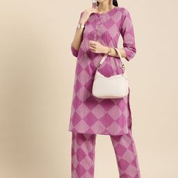 Anouk Women Printed Regular Pure Cotton Kurta with Trousers-image-20