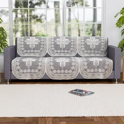 Kuber Industries White 6 Pieces 3 Seater Cotton Sofa Cover-image-55