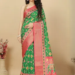 J 6 DESIGNER Ethnic Motifs Printed Zari Saree-picture-32