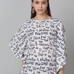 Dressitude Women Printed Kimono Sleeves Kaftan Top-image-91
