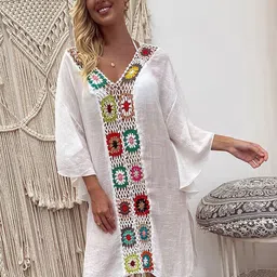 Oh Rare Self Design Swim Cover Up Dress-image-68
