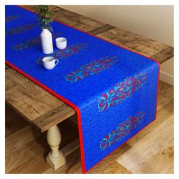 SEJ by Nisha Gupta Abstract Blue Table Runner - Blue-18
