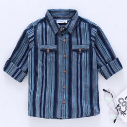Babyoye Full Sleeves Stripes Shirt - Blue-image-47
