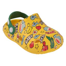 Yellow Bee Marine Life Printed Slip On Clogs - Yellow-11
