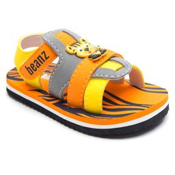 Beanz Unisex Animal Applique Detailed Velcro Closure Sandals - Orange Gray-image-24