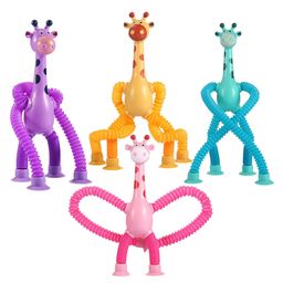 AKN TOYS 4 Pieces LED Telescopic Suction Cup Giraffe Toy Shape Changing Telescopic Tube Fidget Toys Pop Tubes Fidget Tubes Sensory Toys for Girls Boys - COLOR MAY VARY-18