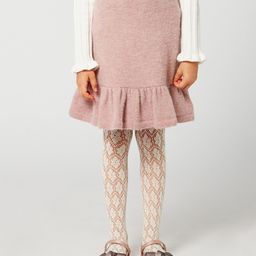 One Friday Frilled Drop Waist Woollen Skirt - Pink-image-33