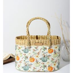 HABEREINDIA Oval Fruit Basket, Hamper Basket, Tiffin Basket, Tote Bag - Multicolor (L27 x W19 x H28 cm)-image-99