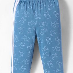Tango Interlock Knit Full Length Lounge Pant With Animal Print - Light Blue-image-78