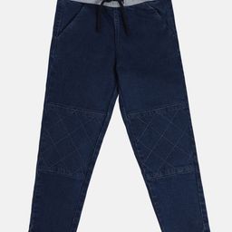MINI KLUB Cotton Solid Denim Pant - Dark Blue-image-35