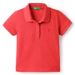 UCB Knit Half Sleeves Solid Color Polo T-Shirt - Red-image-56