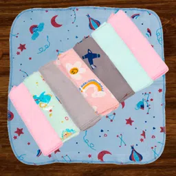 Mittenbooty 100% Cotton Hosiery Baby Wash cloths or Hankies Pack of 8 Coloured-picture-44
