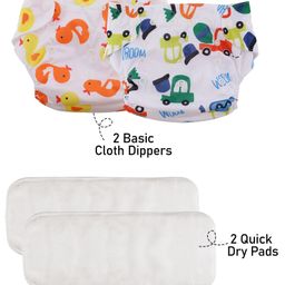 Passion Petals 2 Cloth diaper+2 inserts- Freesize Adjustable, Washable and Reusable Cloth Diaper for babies 0-3 Years | - Assorted 2|High Absorbent 1 Reusable Diaper 1 Insert Pack (5-18Kg) image 2