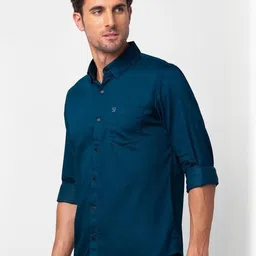 ISUEL FAB Men Teal Solid Cotton Casual Shirt-picture-45